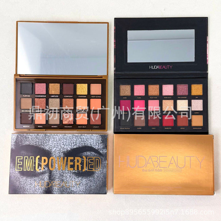 胡达美丽HUDA BEAUTY 18色眼影盘圣诞权重金属em power ed/rose