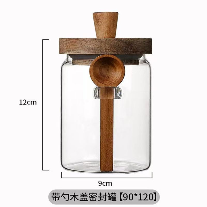 相思木茶叶罐储物罐厨房食品杂粮咖啡豆茶叶密封罐透明储藏收纳罐