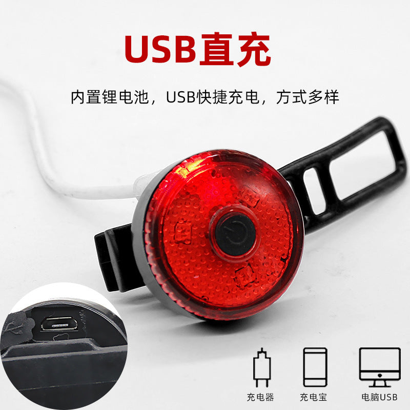 新款绑带自行车USB充电创意尾灯 山地车户外夜骑尾灯骑行装备配件