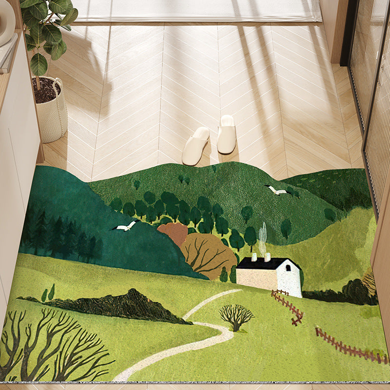 Floral Floor Mat Home Entryway Foot Mat Entryway Decor Stain Resistant Door Mat