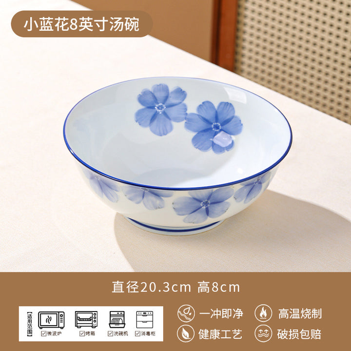 Ceramic Tableware Set Bowl Home High Temperature Underglaze Ceramic Bowl Porcelain Bowl Large Bowl Bowl & Plate
