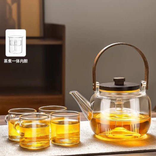 玻璃蒸煮一体茶壶2025新款可明火烧水壶电陶炉围炉煮茶泡茶壶家用