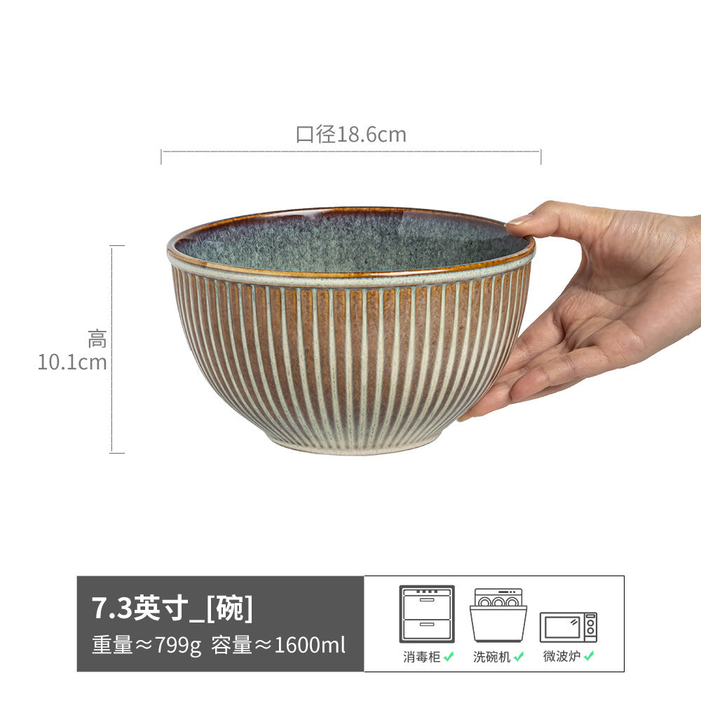 复古面碗日式陶瓷碗沙拉碗家用菜碗泡面碗餐具轻奢高颜值汤碗饭碗