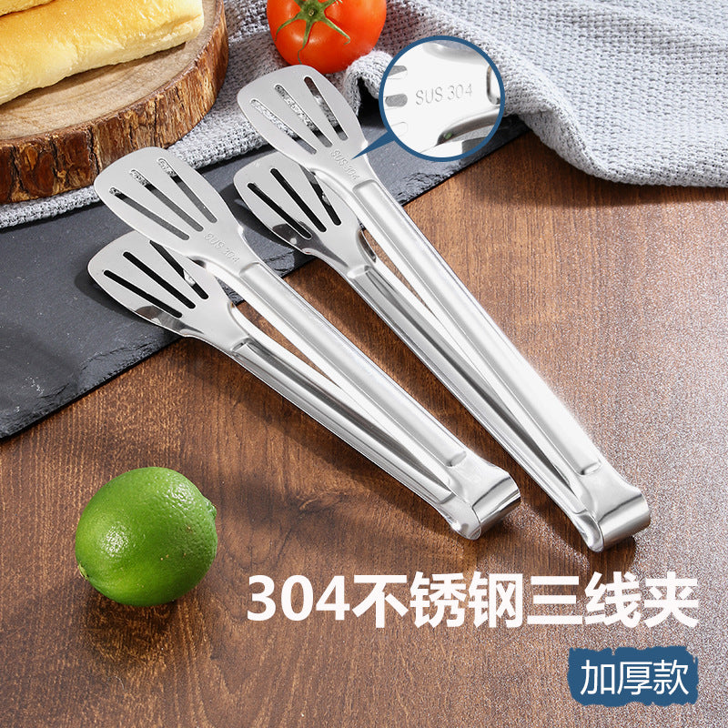 不锈钢食品夹子烤肉夹厨房烧烤面包夹子牛排夹子麻辣烫选菜夹