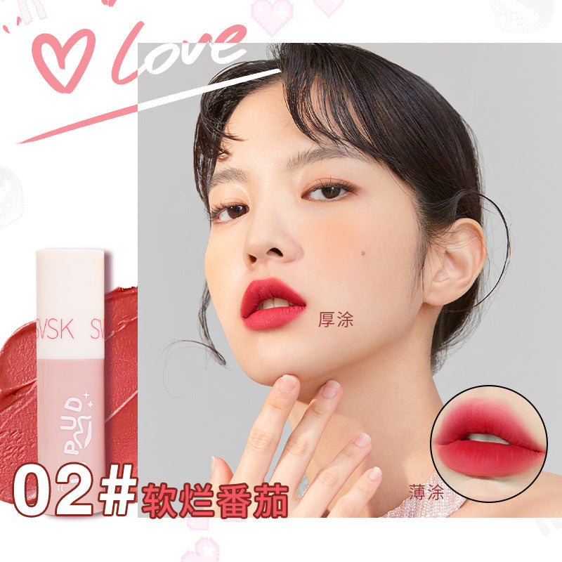 哑光唇泥玫瑰豆沙软糯显白少女低饱和口红唇釉素颜中英文外贸跨境