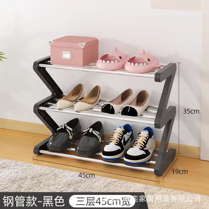 Z-Shape Shoe Rack – Stackable Multi-Layer Home Entryway Shoe Organizer