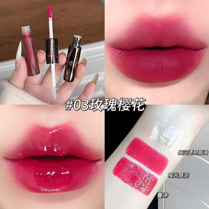 GreatAngel双头持妆唇釉  丝滑细腻哑光雾面水光镜面两用显色彩妆