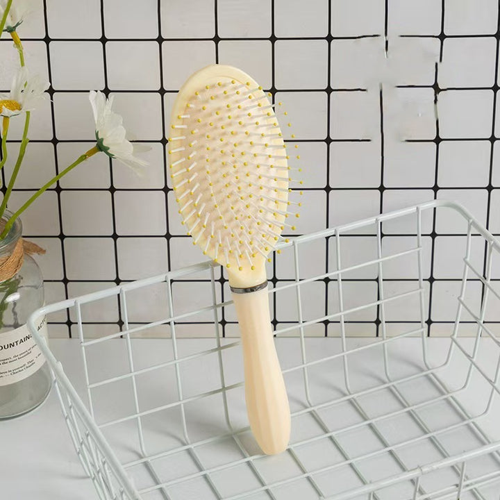 Creamy Fluffy __NS 98__ Cushion Paddle Brush – Round Barrel Hair Comb for Women