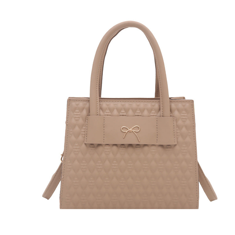 Textured Diamond Pattern PU Single Shoulder Bag – Women's Retro 2026 Handbag