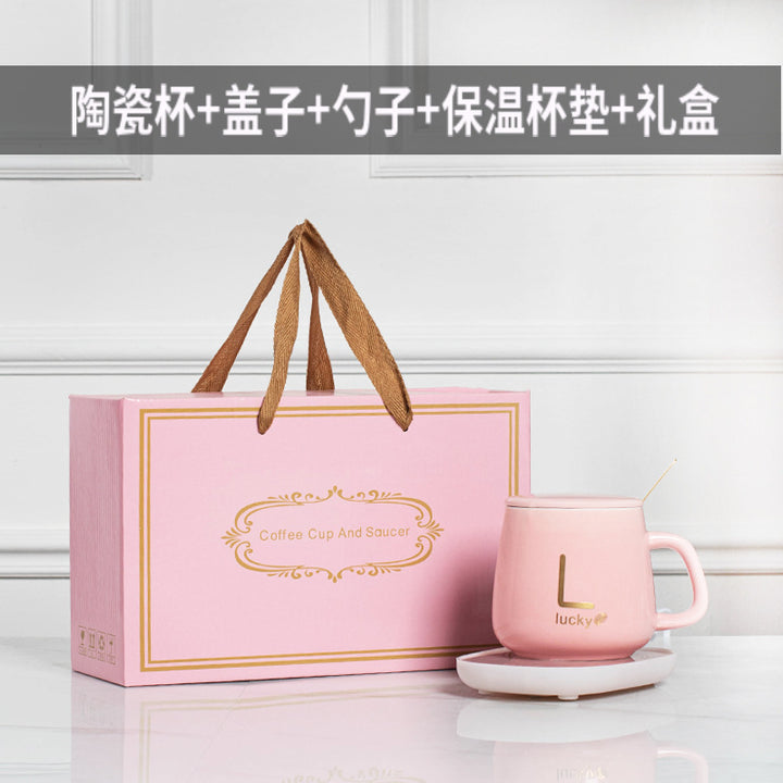新年55度恒温杯礼盒套装暖暖陶瓷杯马克杯印制LOGO开业活动年会礼