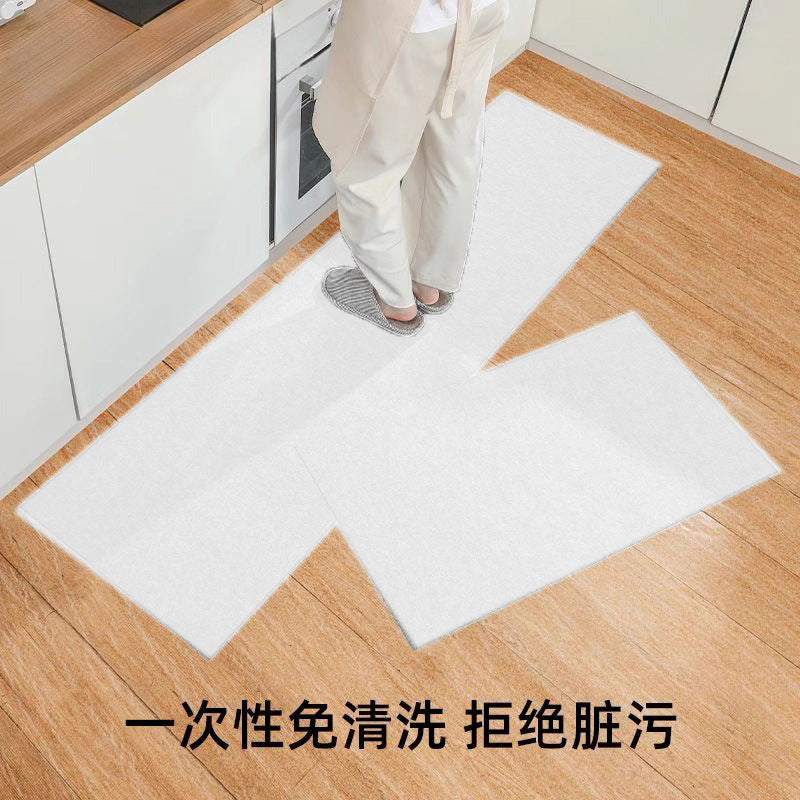 月抛型地垫厨房一次性免洗自粘防油防滑吸水吸油入户门垫脚垫地毯
