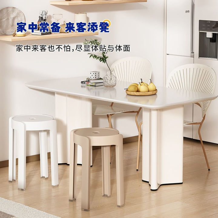 加厚塑料凳子家用可叠放摞叠餐桌板凳久坐舒服椅子风车凳胶圆凳子