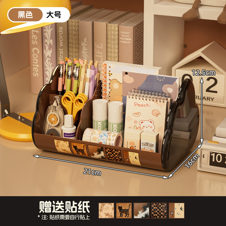 桌面收纳盒学生笔筒文具整理盒化妆品分格收纳盒办公桌杂物置物架