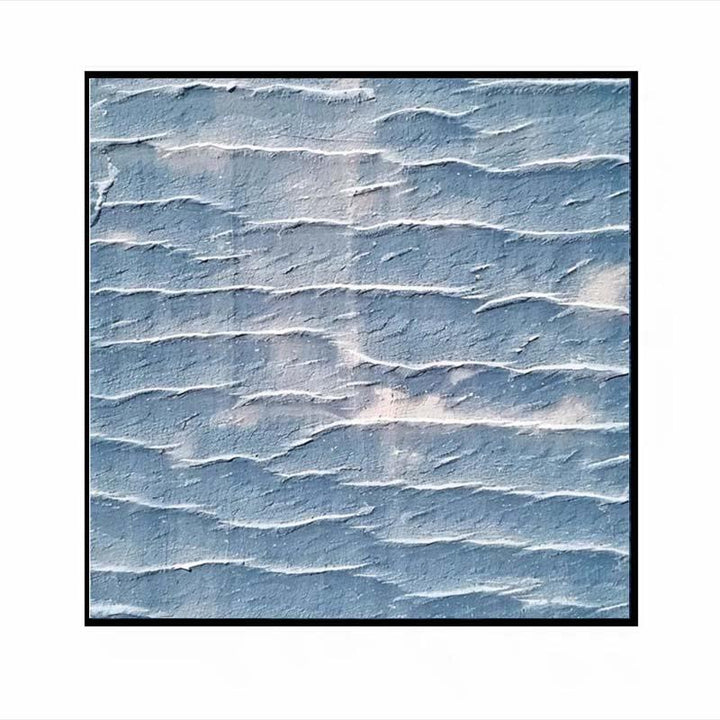 《掌心海》侘寂风海浪客厅装饰画蓝色卧室玄关平面喷绘背景墙挂画