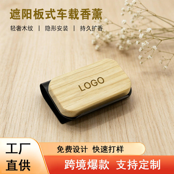 Wooden Sun Visor Car Air Freshener - Hanging Aromatherapy Fragrance Ornament
