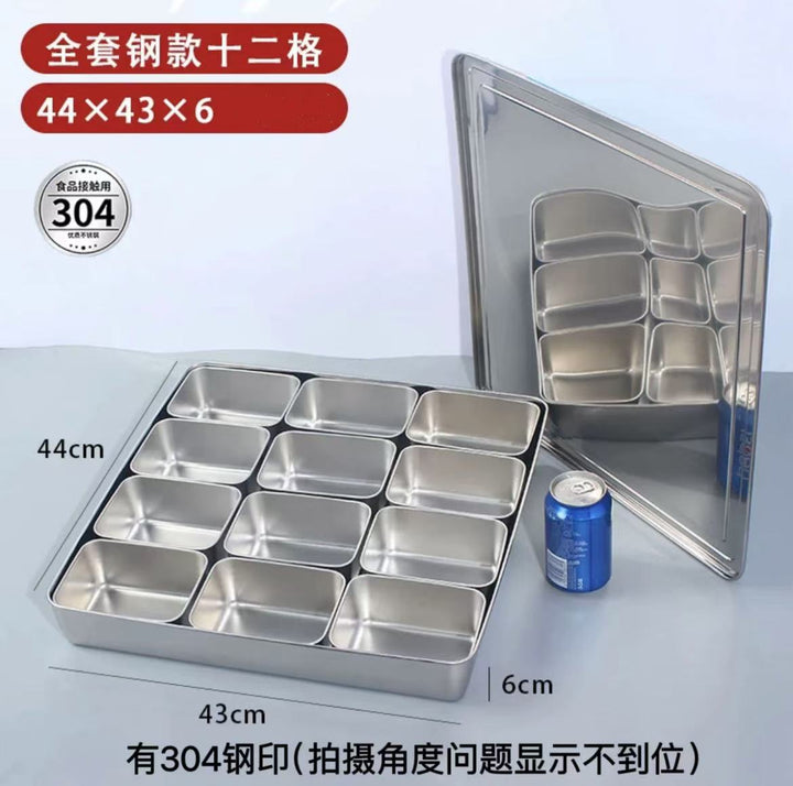 冰粉配料盒小料盒调料盒水果捞展示商用凉粉专用摆摊网红全套盒子