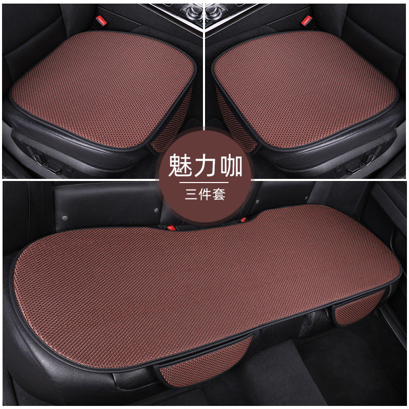 Summer Ice Silk Car Seat Cushion – 3-Piece Breathable Anti-Slip Set