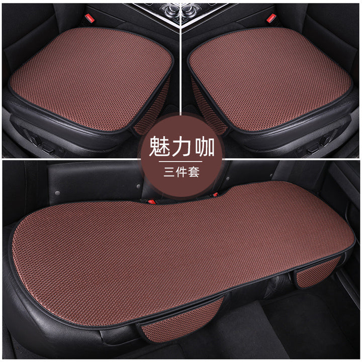 Summer Ice Silk Car Seat Cushion – 3-Piece Breathable Anti-Slip Set