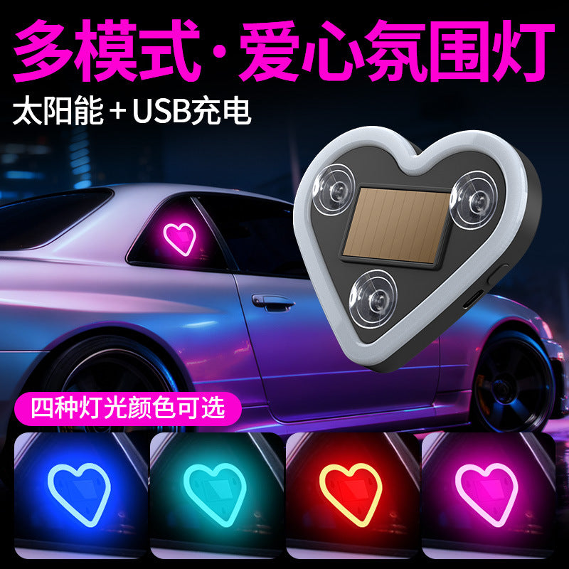 Car Solar Triangle Window Heart Shape Atmosphere __NS 73__ Neon Light – Interior Decoration