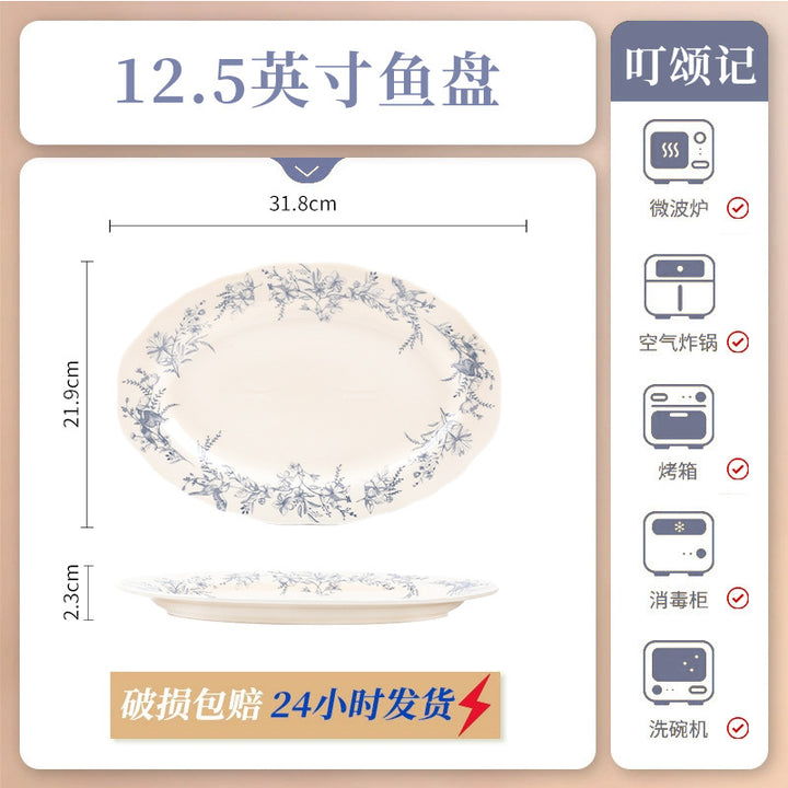 KANGMO Underglaze Ceramic Bowl Set - Premium Unique Light Luxury Tableware