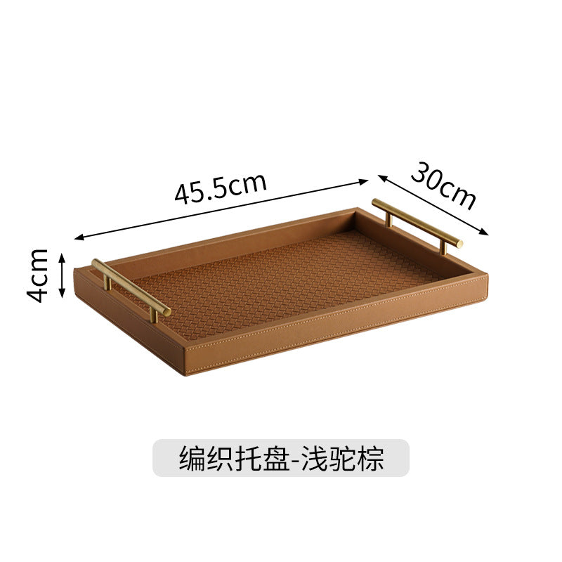 手提遥控器收纳盒高级创意客厅茶几桌面分类整理盒皮质玄关收纳盒