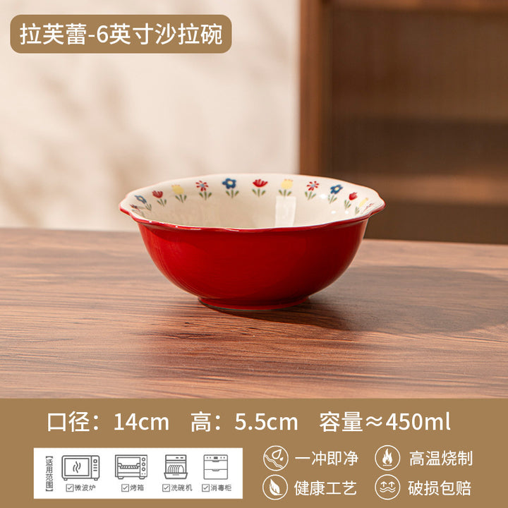 New Bowl & Plate Set Premium Design Ceramic Wedding Newlywed Gift Tableware Bowl Home Small Tableware