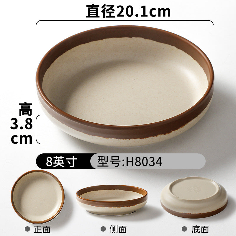 祥源美密胺创意复古餐具商用餐厅饭店火锅店盘子菜盘仿瓷塑料面碗