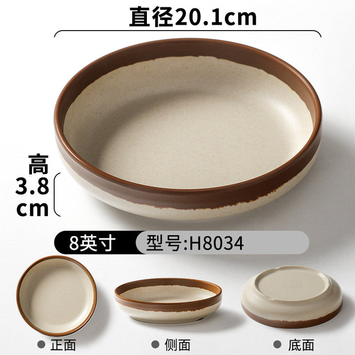 祥源美密胺创意复古餐具商用餐厅饭店火锅店盘子菜盘仿瓷塑料面碗