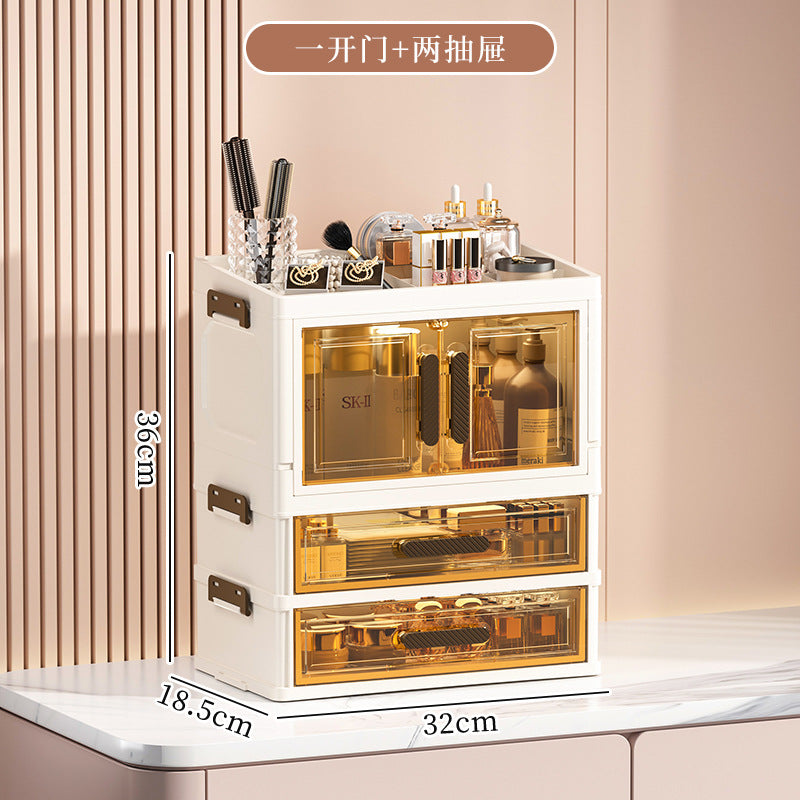 Desktop Makeup & Snack Storage Cabinet – Multi-Layer Organizer for Office & Vanity
