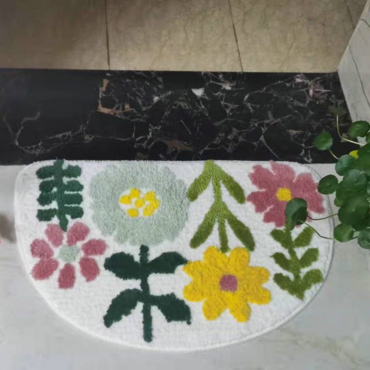 Flower Carpet Small Cat Floor Mat Unique Home Entryway Non Slip