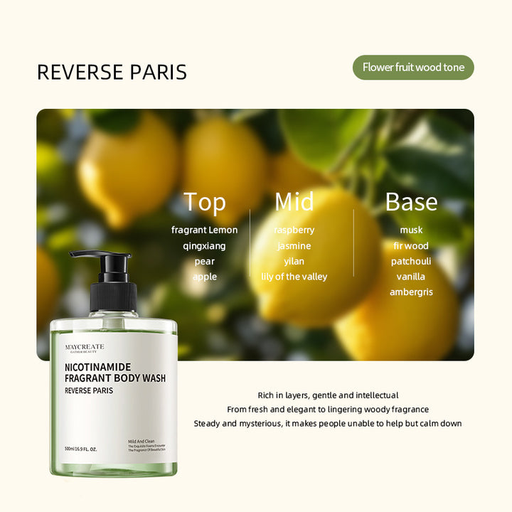 全英文包装烟酰胺沐浴露跨境外贸Niacinamide Scented Shower Gel