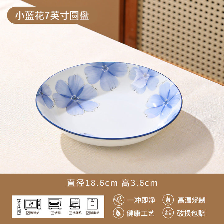 Ceramic Tableware Set Bowl Home High Temperature Underglaze Ceramic Bowl Porcelain Bowl Large Bowl Bowl & Plate