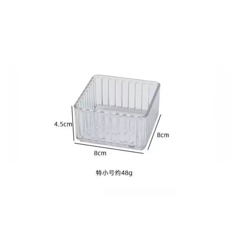 简约透色抽屉收纳盒跨境分隔家用杂物收纳整理桌面置物多功能塑料
