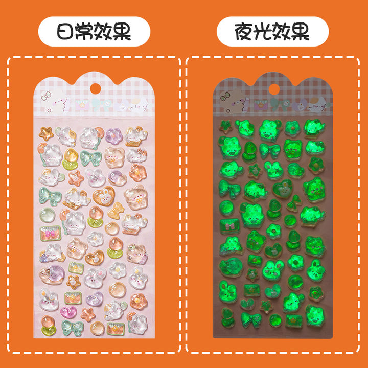 3 D Glow-in-Dark Crystal Diamond Stickers – Kids Cartoon Phone Case Decoration Stickers