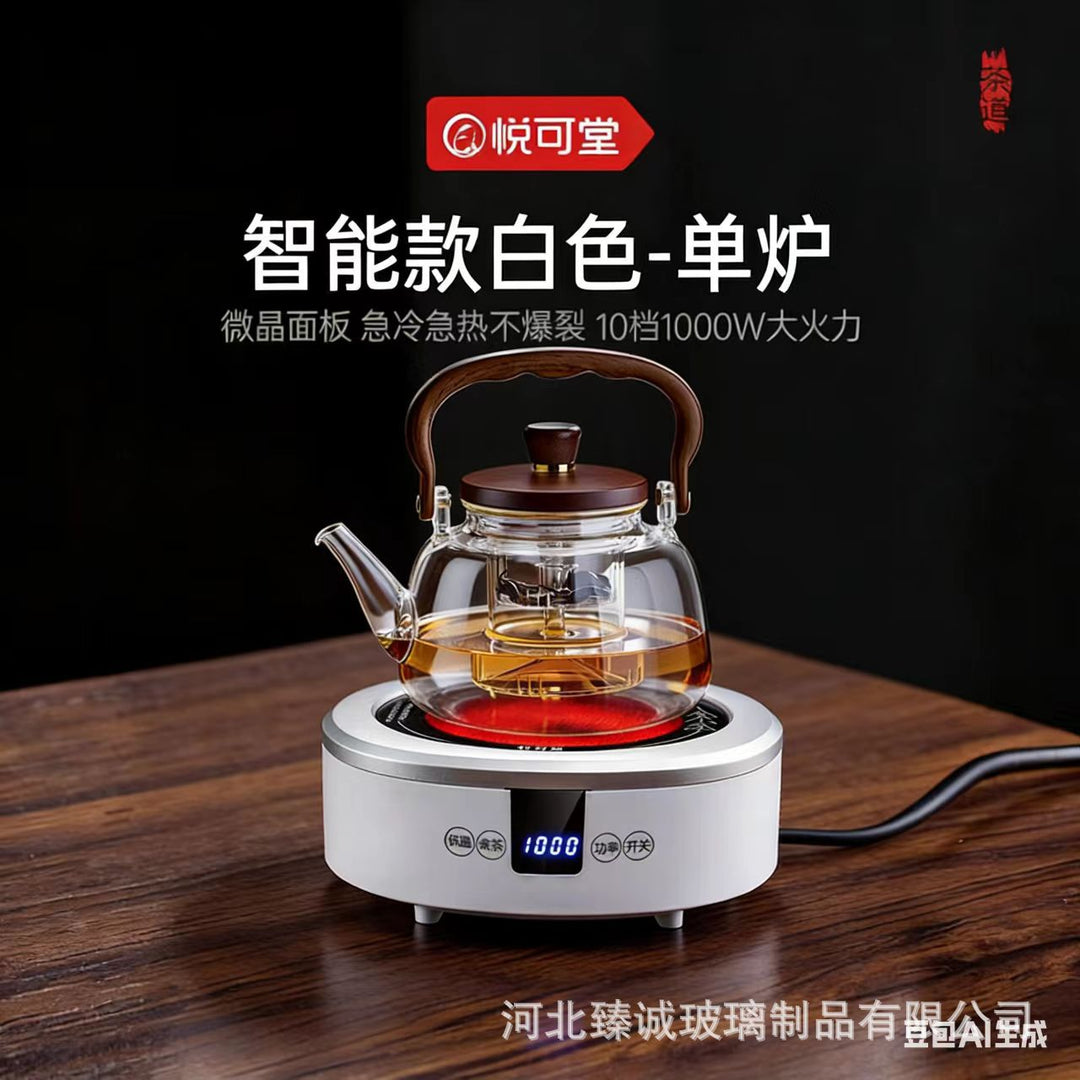 加厚耐热玻璃提梁壶现代简约耐高温大容量蒸煮茶壶电陶炉专用壶