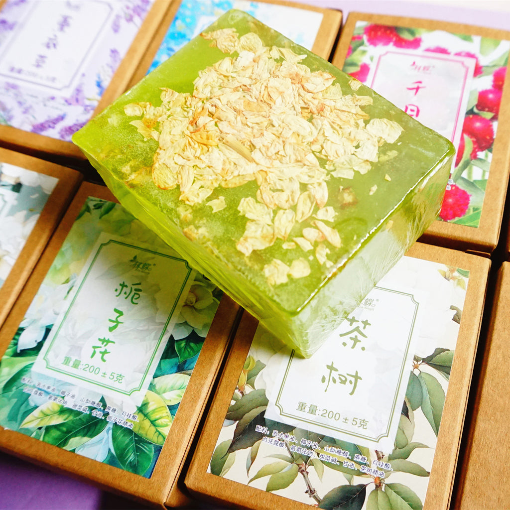 200g云南手工皂牛皮盒玫瑰精油皂洁面皂鲜花皂洗脸皂景区