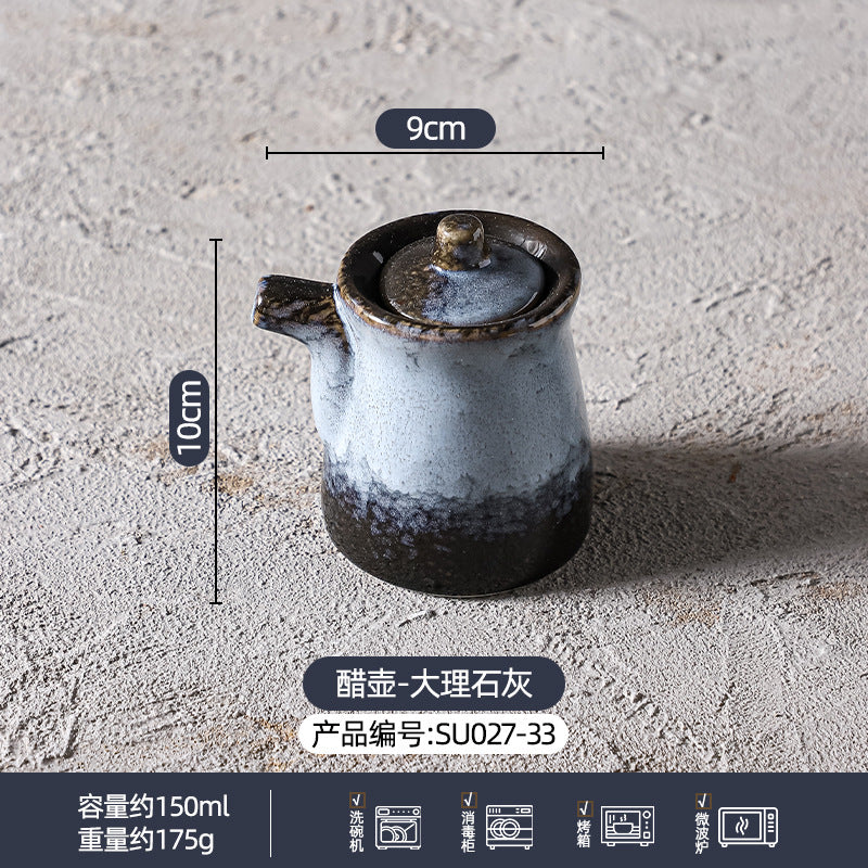 定制窑变陶瓷碗碟盘餐具套装大理石灰高级感餐厅酒店家用餐具组合