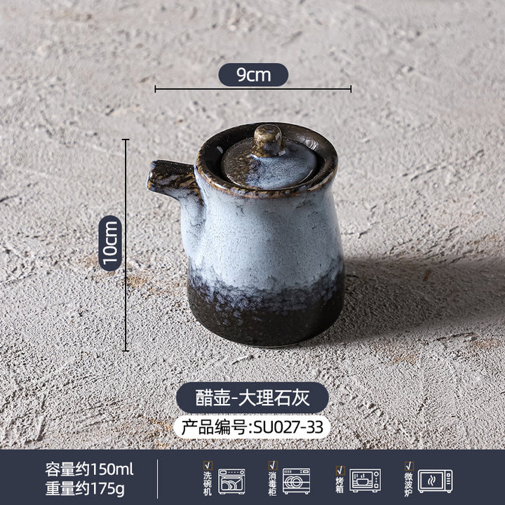 定制窑变陶瓷碗碟盘餐具套装大理石灰高级感餐厅酒店家用餐具组合