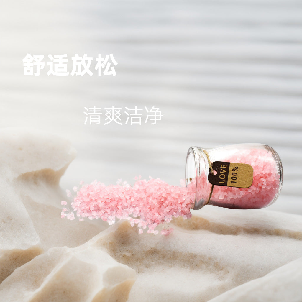 跨境现货亚马逊伴手礼沐浴海盐100g精油浴盐喜马拉雅颗粒干花浴盐