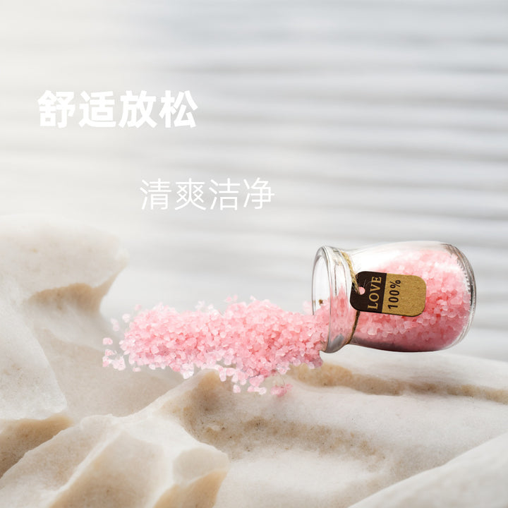 跨境现货亚马逊伴手礼沐浴海盐100g精油浴盐喜马拉雅颗粒干花浴盐