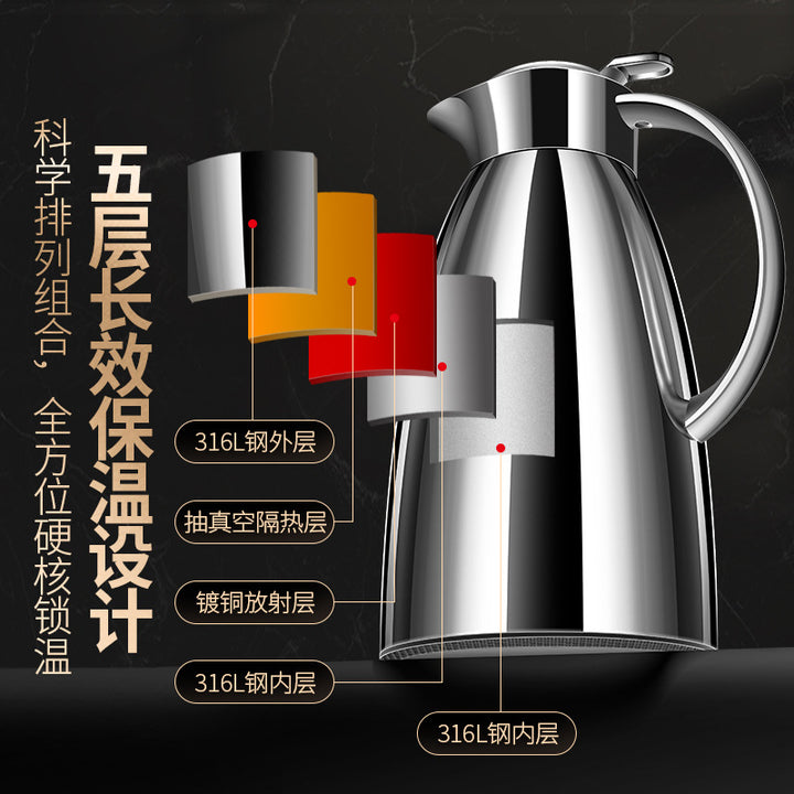 德式316L不锈钢保温热水壶多层加厚水壶家用24小时长效保温暖水壶