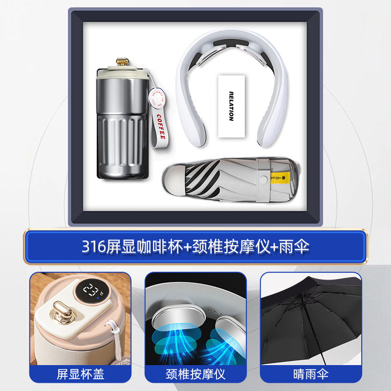 商务礼品套装咖啡杯颈椎仪礼盒活动创意礼品定制LOGO伴手礼送客户