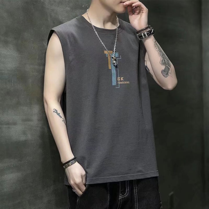 夏季薄款背心男士坎肩无袖t恤ins潮流休闲青年休闲运动健身汗衫男