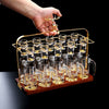 Wooden Baijiu Wine Cup Rack – Premium Home Bar Liquor Dispenser Stand