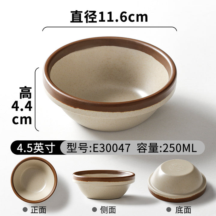 祥源美密胺创意复古餐具商用餐厅饭店火锅店盘子菜盘仿瓷塑料面碗