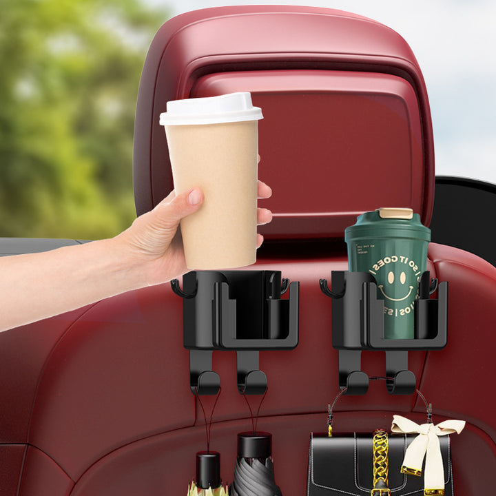 Multi-Function Car Cup Holder Hook – Rear Headrest Storage & Phone Navigation Mount