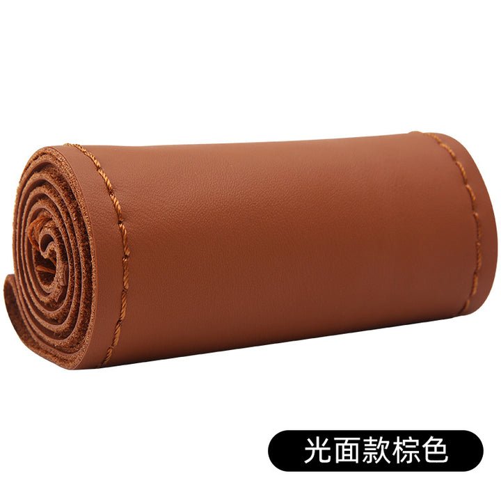 Top Layer Cowhide Steering Wheel Cover Large All Season Universal Car Genuine Leather Grip Cover
