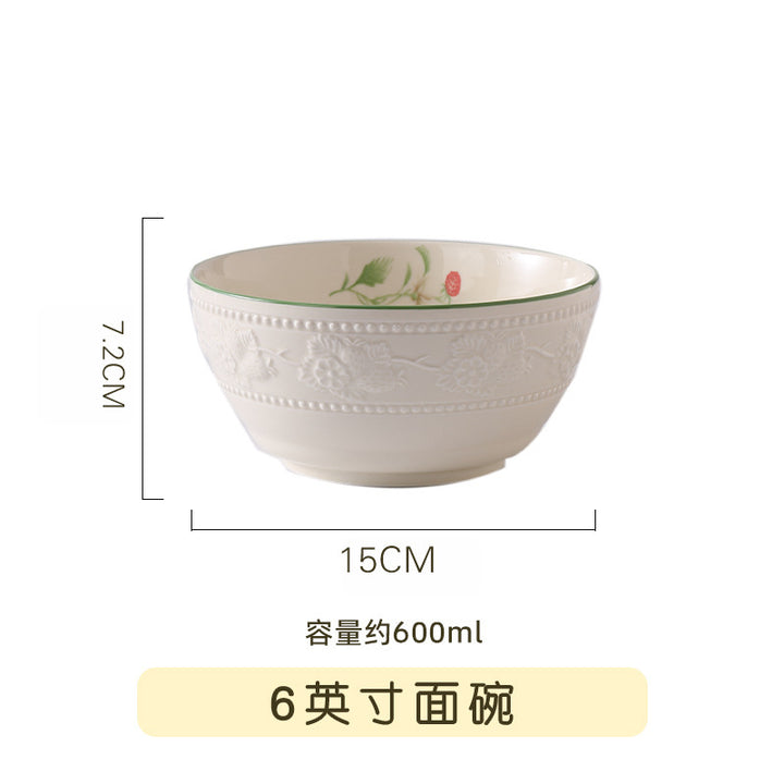 New French Bowl & Plate Tableware Set Home Light Luxury Premium Design Bowl Housewarming Gift Bowl Chopstic