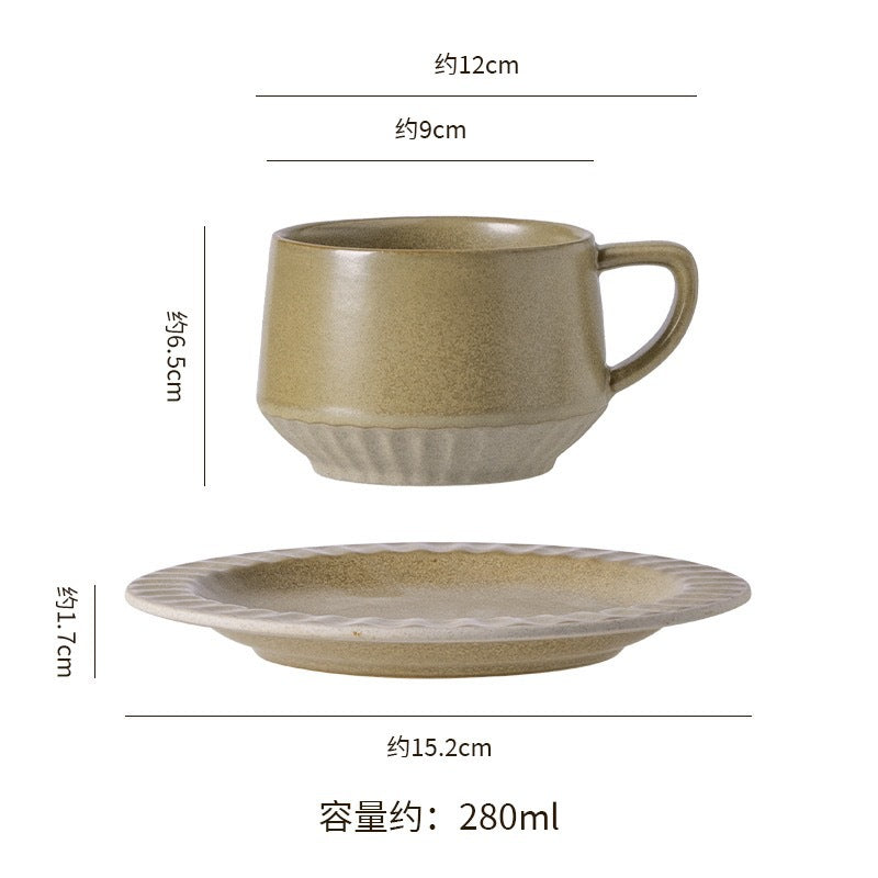 日式复古手绘陶瓷咖啡杯创意高颜值家用情侣杯子送礼礼盒套装
