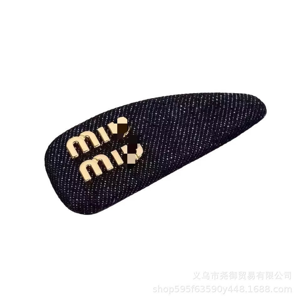 新款高级气质m字母发箍牛仔色头箍简约时尚字母网红名媛发饰复古